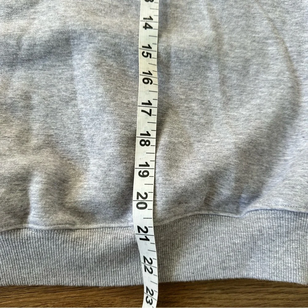 Skims Women's Cotton Fleece Crew Neck Sweatshirt Light Gray Medium Pullover - Picture 4 of 6